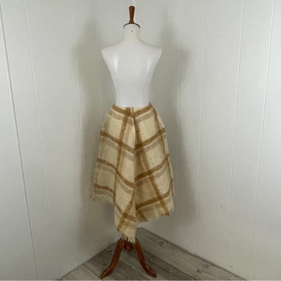 Vintage Donegal Design Irish Hand Woven Plaid Mohair Wool Full Midi Skirt - Picture 8 of 10